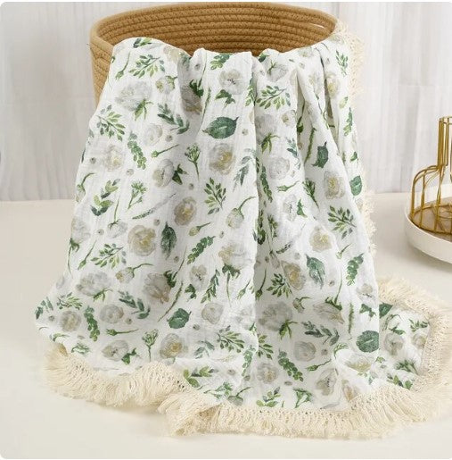 Floral Cotton Muslin Blanket