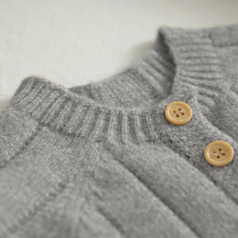 Knitted romper Grey Buttons